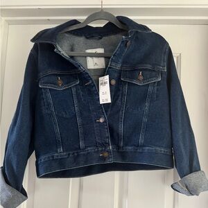 Hollister cropped denim jean jacket